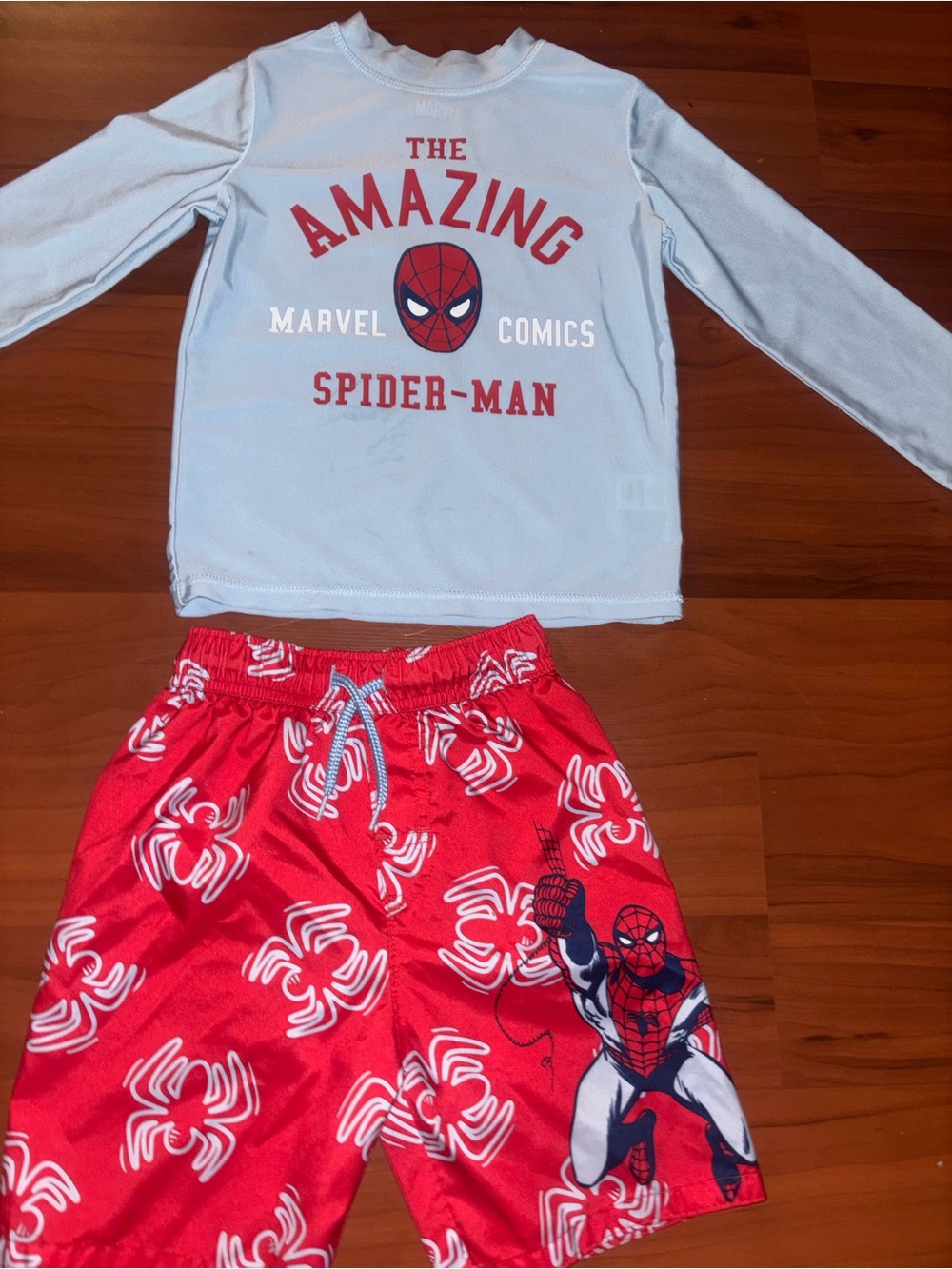 Marvel Spider-Man Swim Set - Light Blue Top & Red Shorts